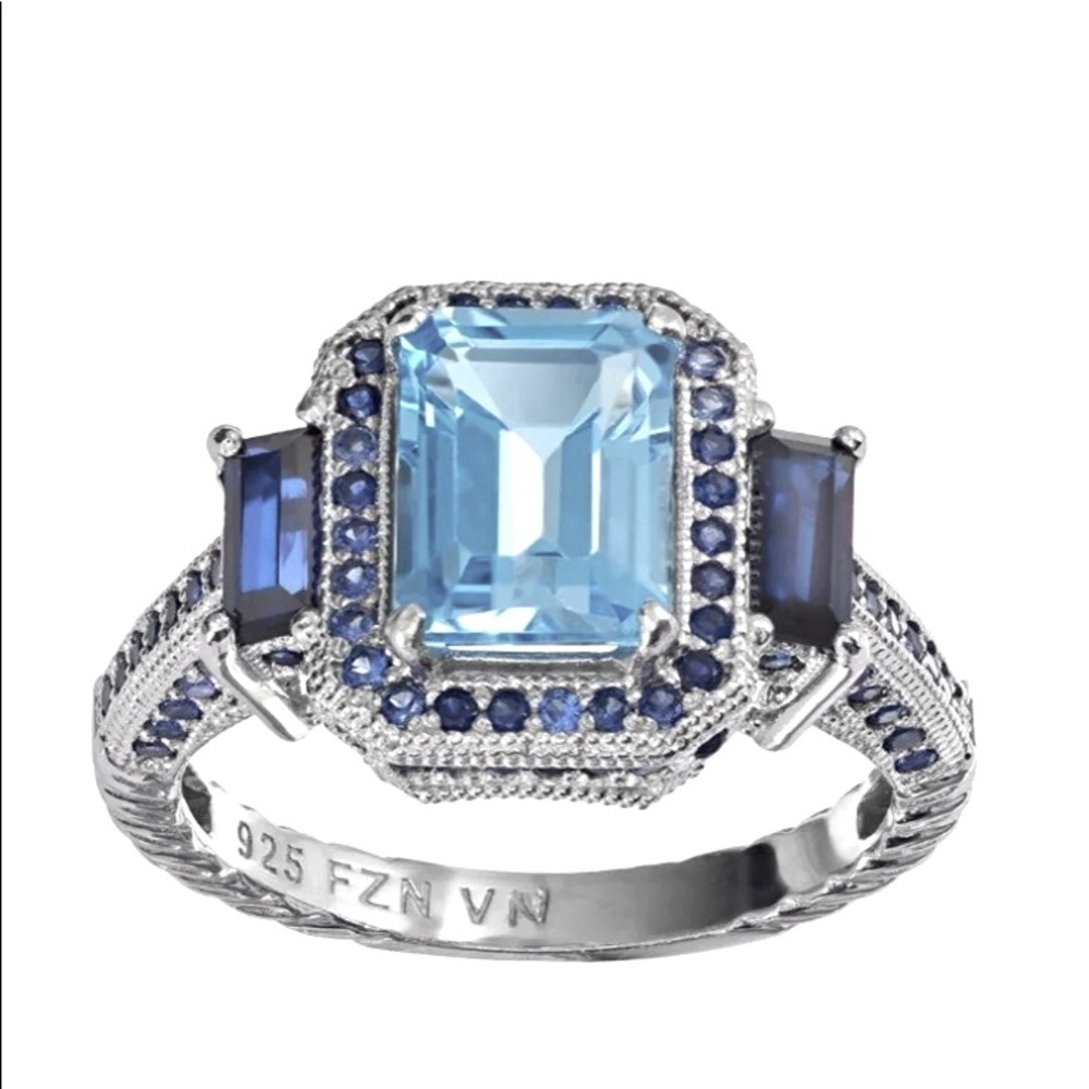London Topaz & Sapphire Ring 7.5